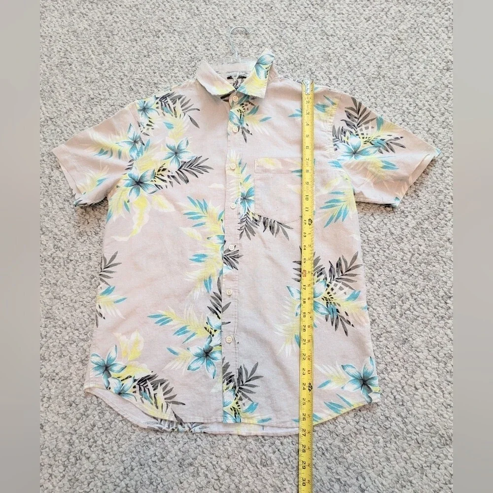 Banana Republic Adult (Medium) Linen Hawaiian/Tropical/Beach Button-Down Shirt
